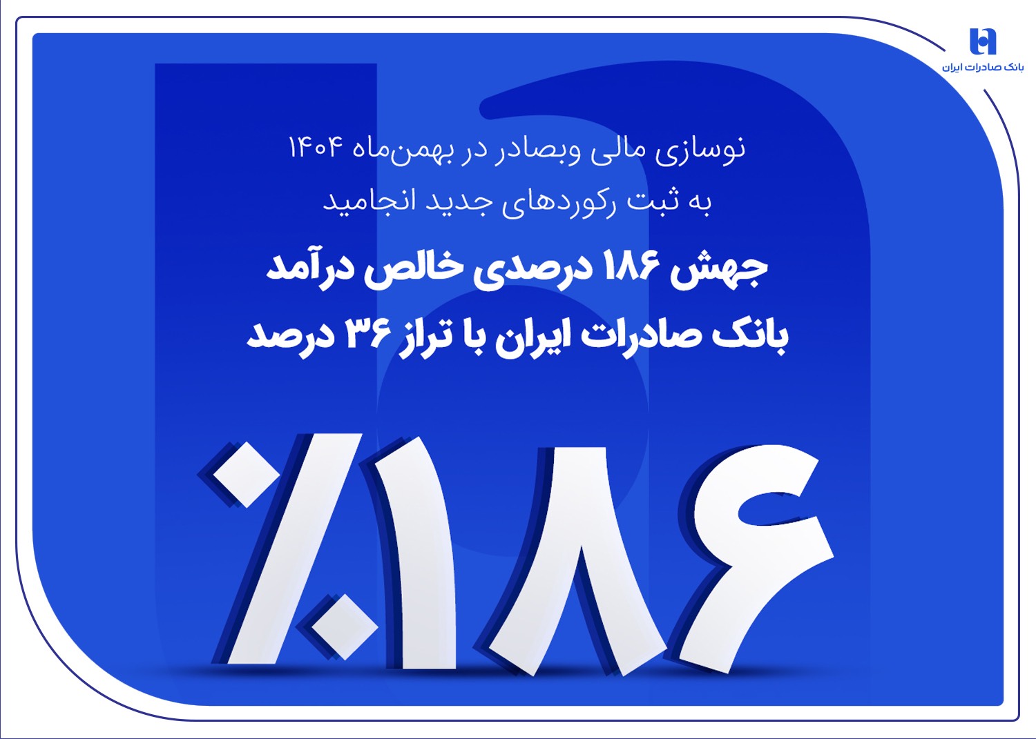 جهش 186درصدی خالص درآمد بانک صادرات با تراز 36درصد