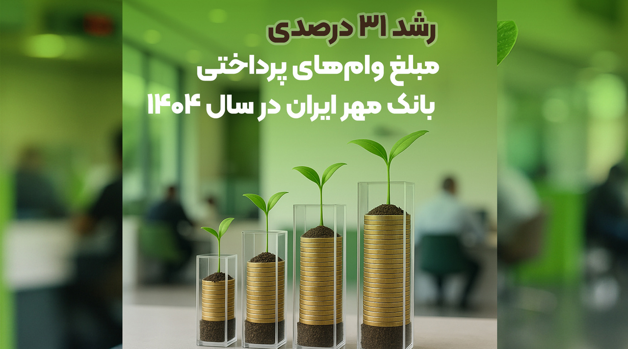 رشد ۳۱درصدی مبلغ وام‌های پرداختی بانک مهر ایران در سال۱۴۰۴